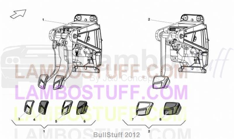 2009 Lamborghini GALLARDO LP 560-4 COUPE EUROPE PEDALBOX ASSEMBLY (721.08.00)